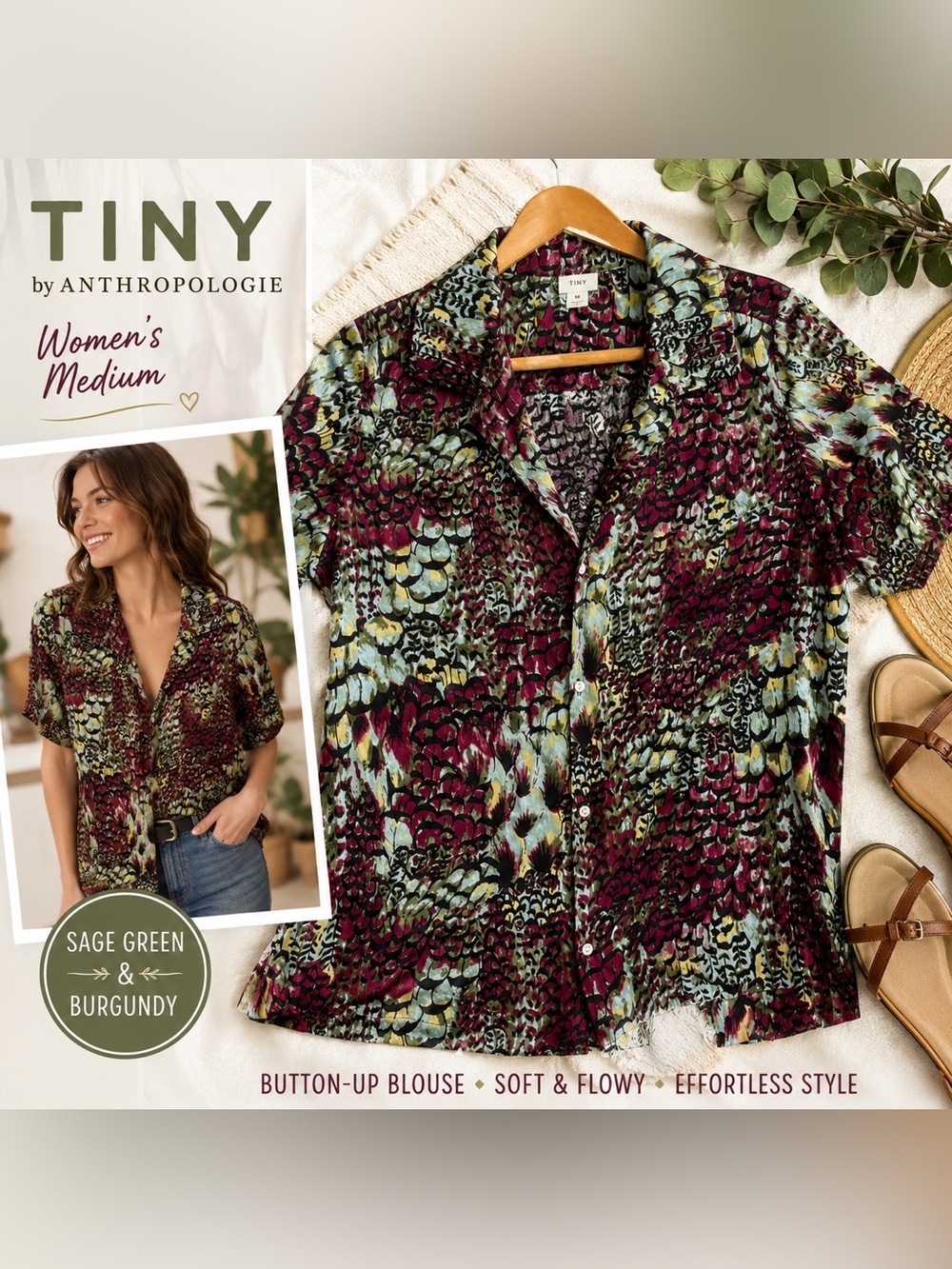 Tiny Anthropologie Button Up Blouse M